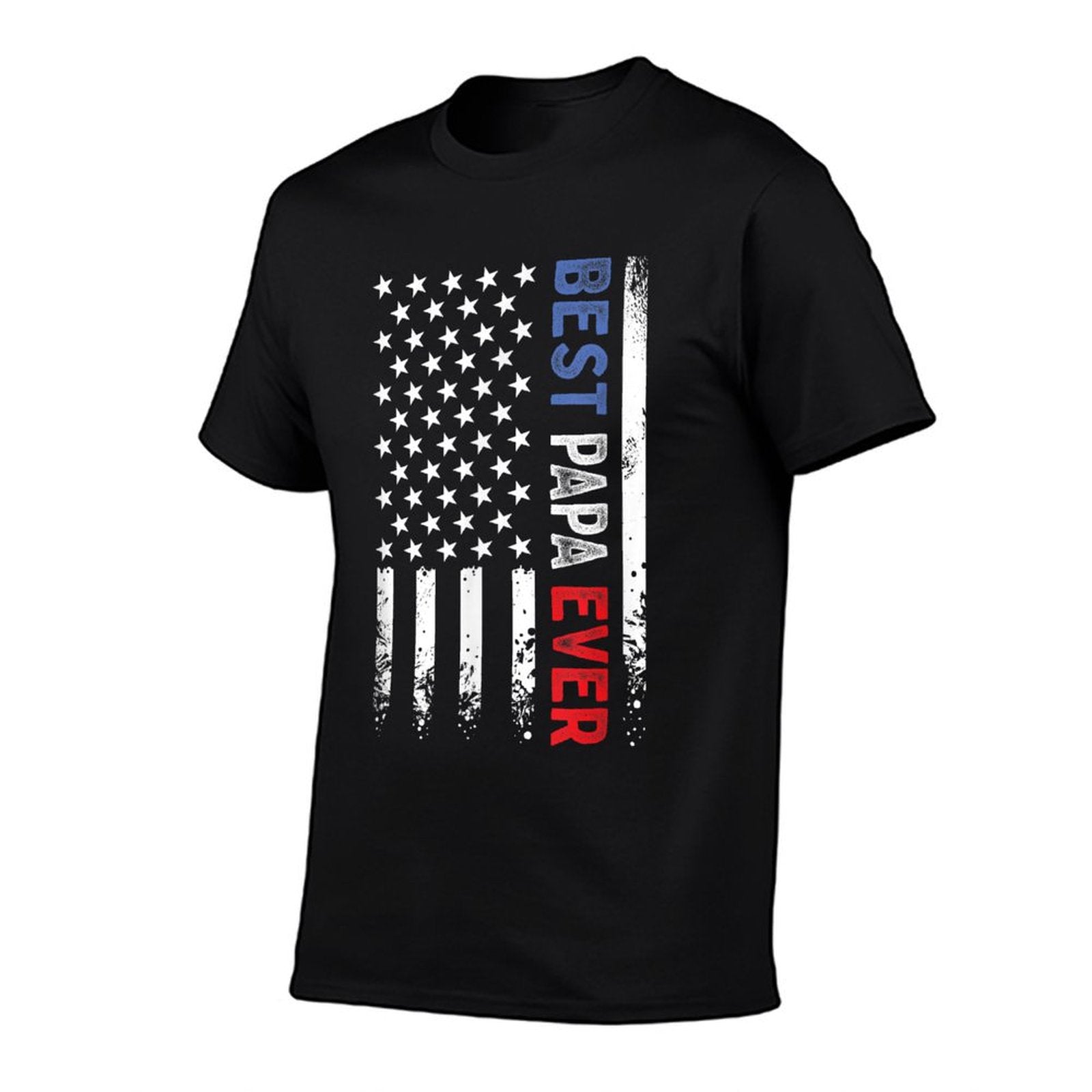 Father's Day Best Papa Ever with US American Flag T-Shirt