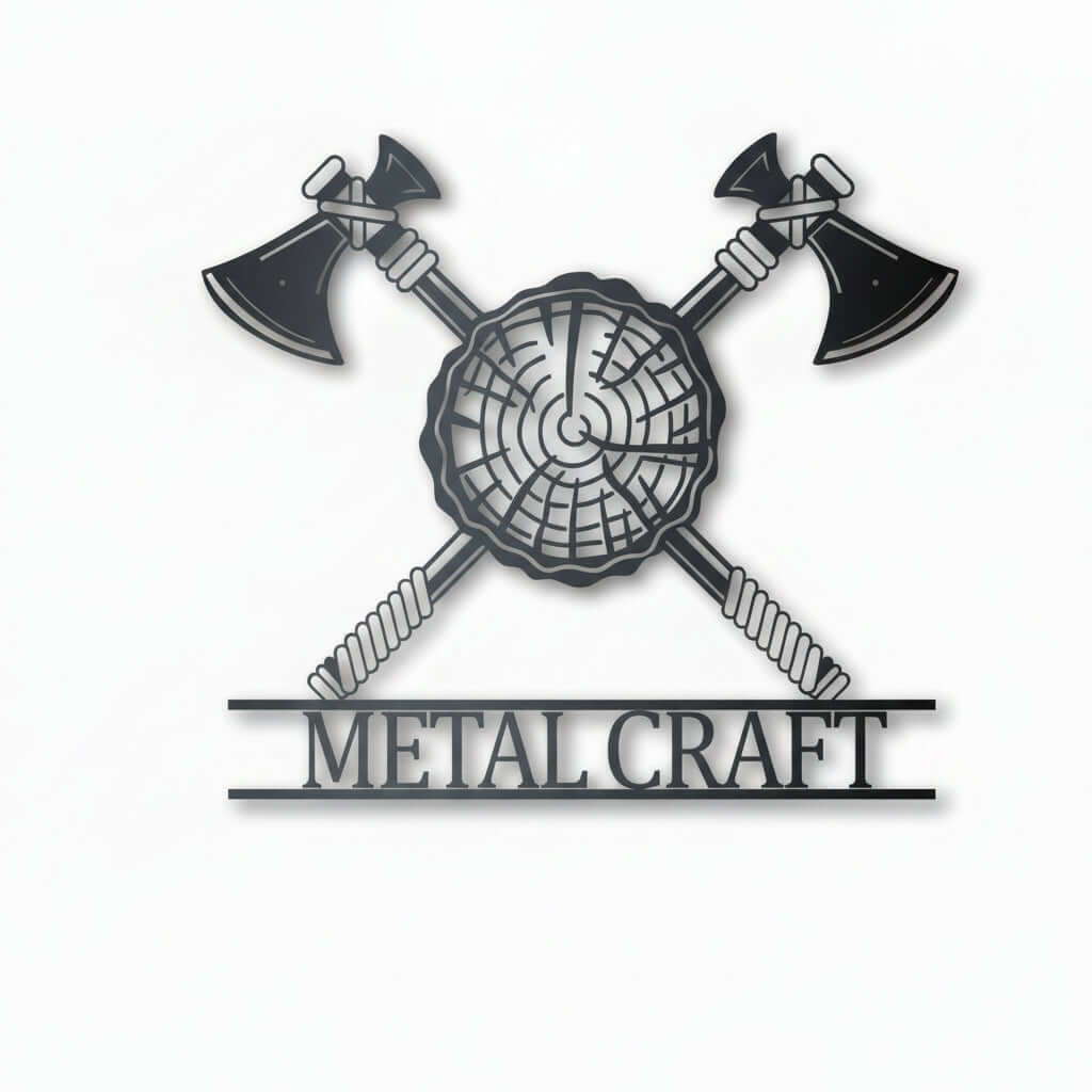 Custom Metal Axe Wall Art - Custom Metal Sign - 14 Color Options
